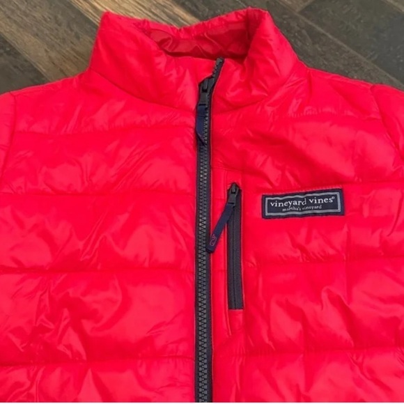 Vineyard Vines Other - Vineyard Vines Kids Bright Red Puffer Jacket with Blue Accents